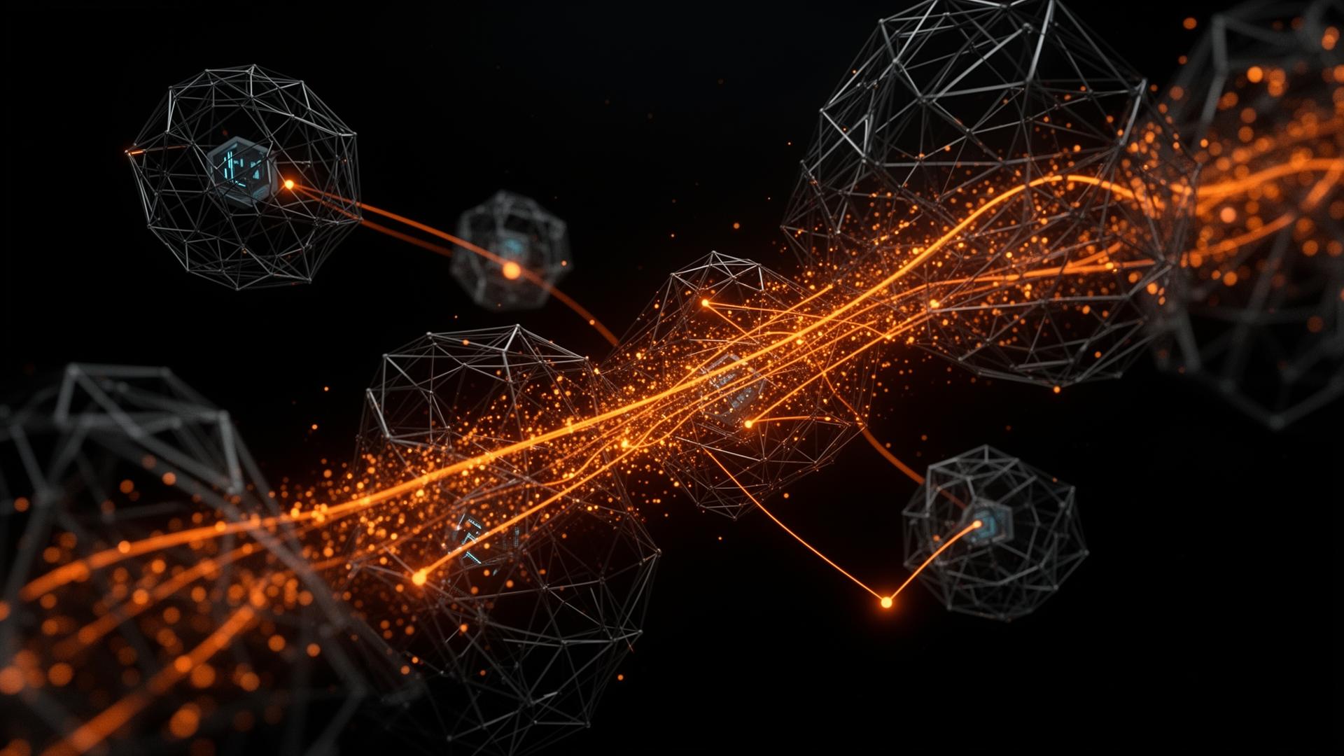 Abstract AI infrastructure network visualization